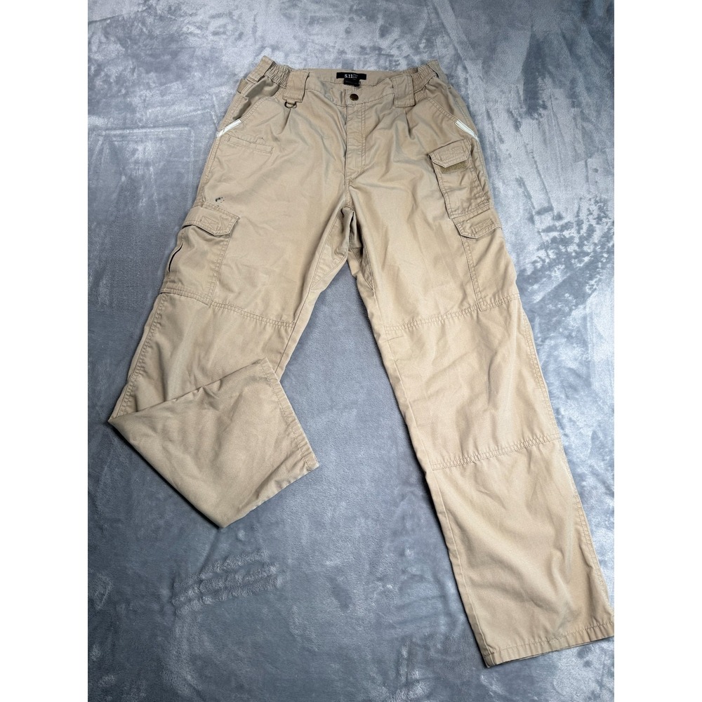 5.11 Tactical Cargo Pants Mens 34x32 Beige Utility Pocket Straight Leg Workwear